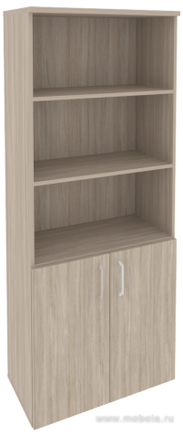 Офисный шкаф высокий широкий (2 низких фасада ЛДСП)