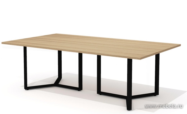 Стол для переговоров на металлокаркасе (черн. опоры)