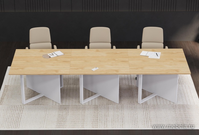 Стол руководителя на металлокаркасе с опорной тумбой (правый)