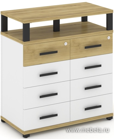 Тумба приставная широкая 8 ящиков. С надставкой широкой.