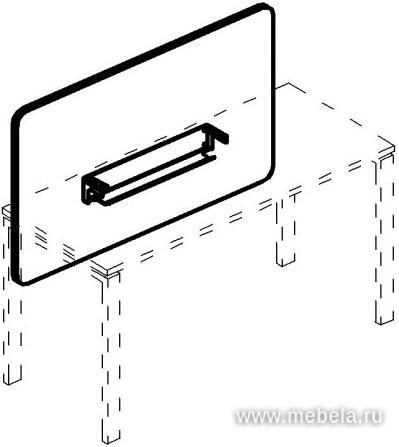 Экран настольный фронтальный тканевый с мягким наполнителем с кабель-каналом для стола 120