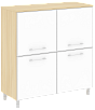 Офисный шкаф квадратный закрытый со стеклом (white)