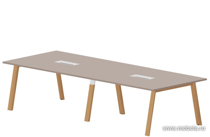 Прямоугольный Стол с металлическим аутлетом