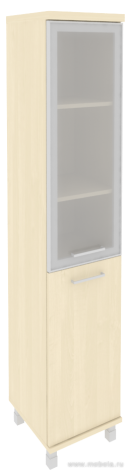 Офисный шкаф высокий узкий со стеклом в раме (левый/правый)