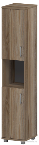 Офисный шкаф узкий высокий закрытый с нишей (ЛДСП)