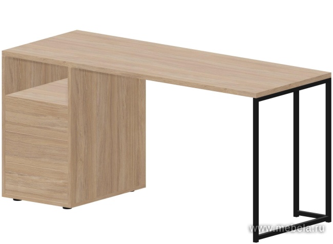 Стол рабочий на металлокаркасе с опорной тумбой (левый)