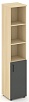 Офисный шкаф высокий узкий левый / правый (1 низкий фасад ЛДСП)