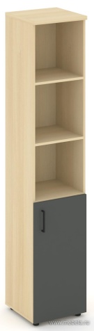 Офисный шкаф высокий узкий левый / правый (1 низкий фасад ЛДСП)