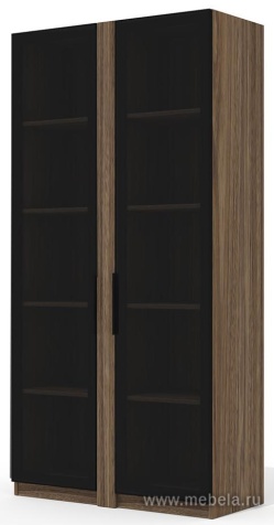 Офисный шкаф высокий со стеклом (полки ЛДСП)