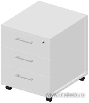 Тумба мобильная усиленные колёса (3 ящика) с ручками