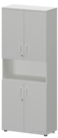 Офисный шкаф для документов закрытый 4-дверный с нишей