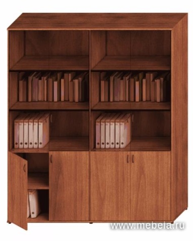 Офисный шкаф высокий комбинированный со стеклом