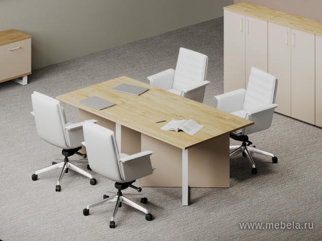 Стол руководителя на металлокаркасе с опорной тумбой (правый)