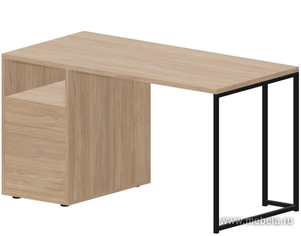 Стол рабочий на металлокаркасе с опорной тумбой (левый)