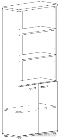 Офисный шкаф для документов полузакрытый