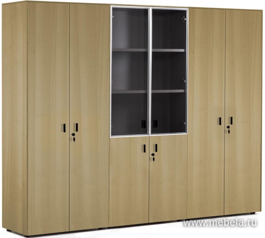 Офисный шкаф для документов комбинированный + гардероб (чёрный)