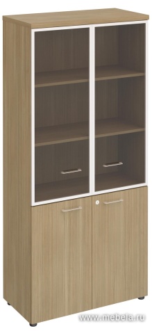 Офисный шкаф для документов со стеклянными дверями в рамке