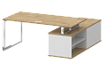 Стол руководителя на металлокаркасе с опорной греденцией (левый)