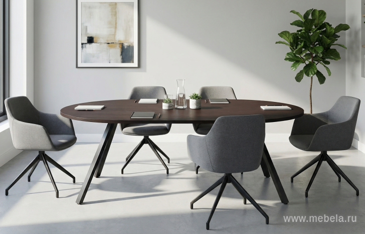 Стол переговоров (белые опоры)