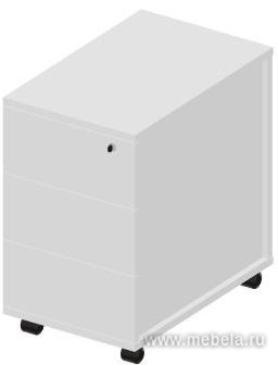 Тумба мобильная узкая (3 ящика) без ручек