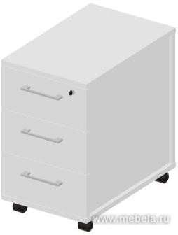 Тумба мобильная узкая (3 ящика) с ручками