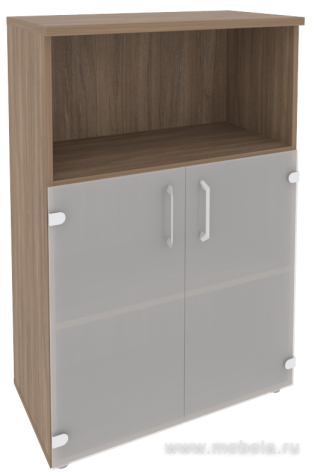 Офисный шкаф средний широкий со стеклом