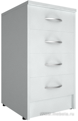 ТуПриставная офисная тумба с замком, 4 ящика