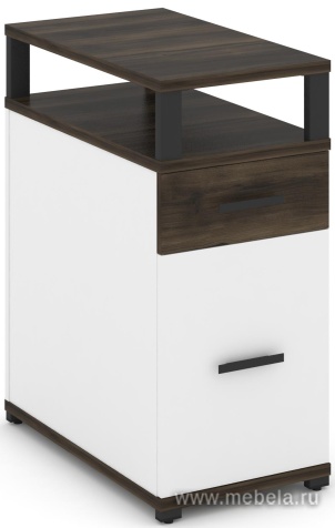 Тумба опорная/приставная 1 ящик + 1 распашной фасад. С надставкой.