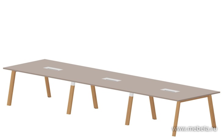 Прямоугольный Стол с металлическим аутлетом