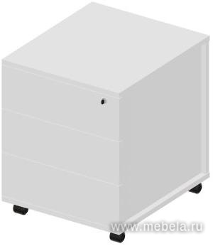 Тумба мобильная усиленные колёса (3 ящика) без ручек