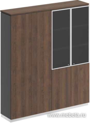Офисный шкаф со стеклом комбинированный