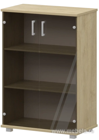 Офисный шкаф широкий средний закрытый (стекло)