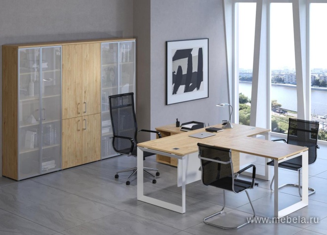 Офисный шкаф высокий широкий со стеклом