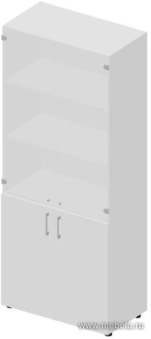 Офисный шкаф для документов (белое матовое стекло)