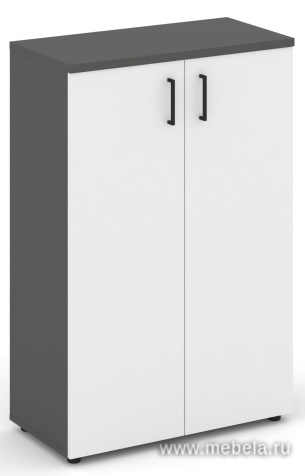 Офисный шкаф средний широкий (2 низких фасада, задняя стенка ЛДСП