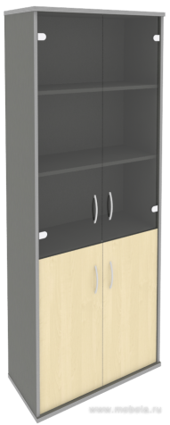 Офисный шкаф комбинир. со стеклом