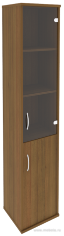 Офисный шкаф узкий комбинир. со стеклом, левый/правый