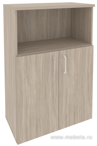 Офисный шкаф средний широкий (2 низких фасада ЛДСП)