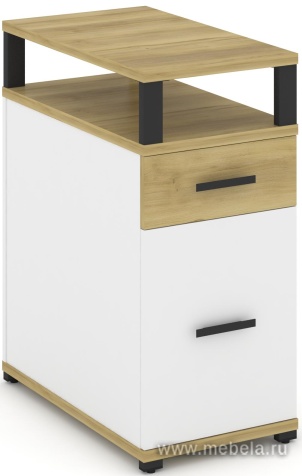 Тумба опорная/приставная 1 ящик + 1 распашной фасад. С надставкой.