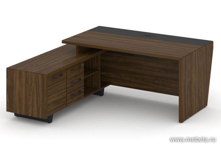 Стол руководителя с опорной тумбой (левый)