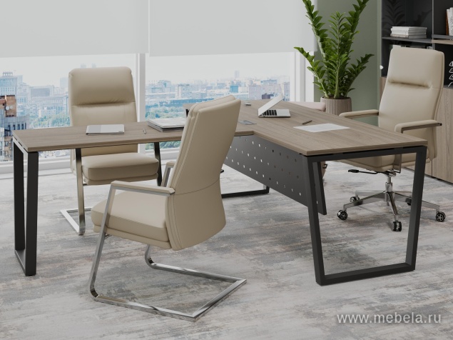 Офисный шкаф средний широкий (2 низких фасада стекло сатин в раме, задняя стенка ЛДСП