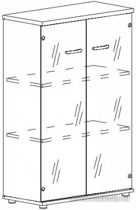 Офисный шкаф средний со стеклом