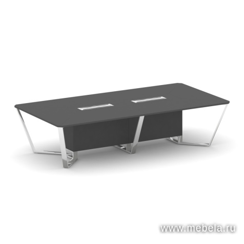 Стол переговорный квадратный с лючками из нержавеющей стали