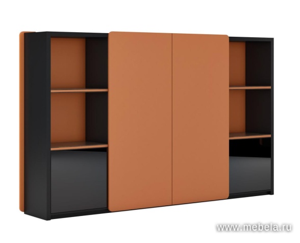 Греденция с 4 дверями и стекляным топом