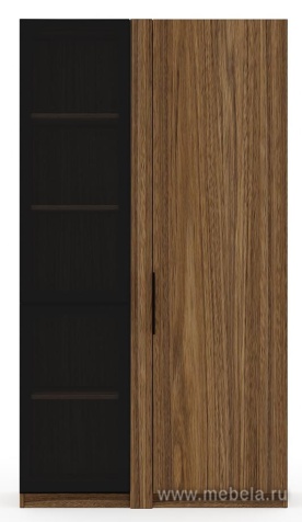 Офисный шкаф высокий со стеклом (полки ЛДСП) с гардеробом