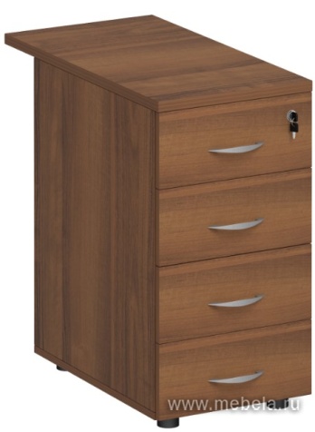 Приставная офисная тумба с замком, 4 ящика