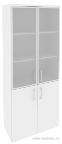 Офисный шкаф высокий широкий со стеклом в раме