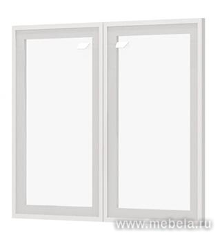 Двери стеклянные в рамке, низкие 