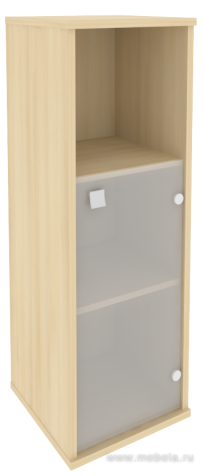 Офисный шкаф узкий средний со стеклом