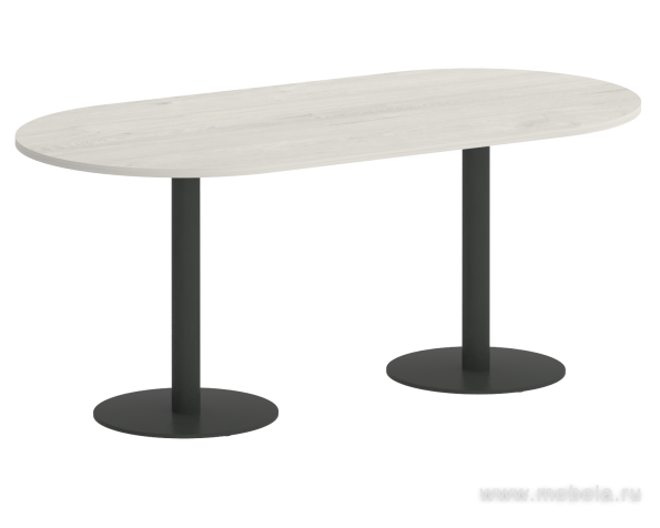 Стол для переговоров овальный на металлических опорах
